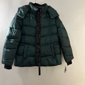 Michael Kors Dark Green Jacket with Black Accents